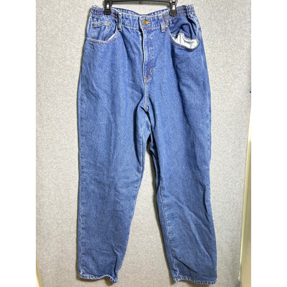 L.L.Bean Vintage Flannel Lined Jeans Women's 14 MT Relaxed Fit Mom‎ Jeans